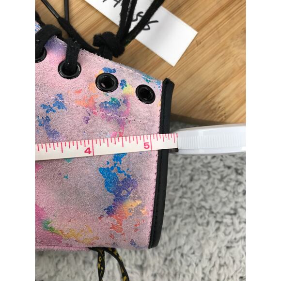 Dr. Martens Sheridan Pink Rainbow Burst Suede Casual Ankle Lace Up Boot Womens 6 - Picture 3 of 12